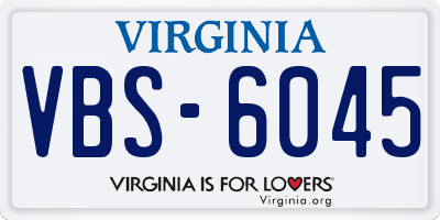 VA license plate VBS6045