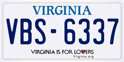 VA license plate VBS6337