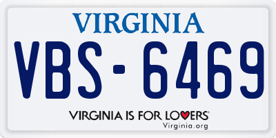 VA license plate VBS6469