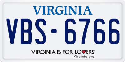 VA license plate VBS6766