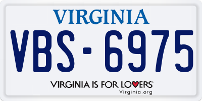 VA license plate VBS6975