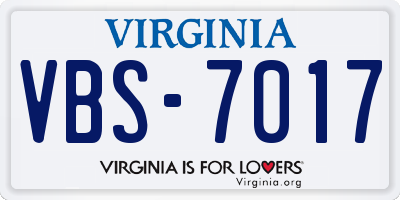 VA license plate VBS7017
