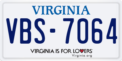 VA license plate VBS7064