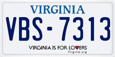 VA license plate VBS7313