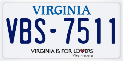 VA license plate VBS7511