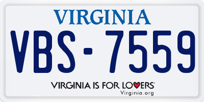 VA license plate VBS7559