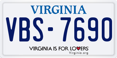 VA license plate VBS7690
