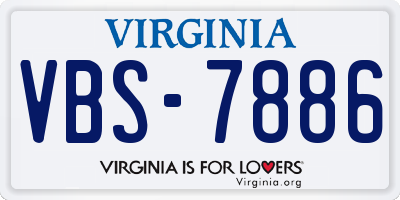 VA license plate VBS7886