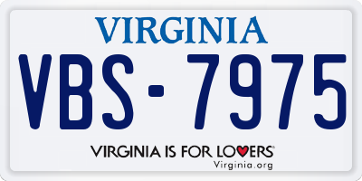 VA license plate VBS7975