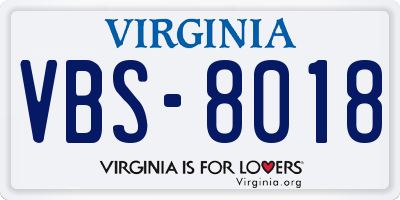 VA license plate VBS8018