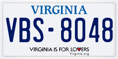 VA license plate VBS8048