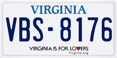 VA license plate VBS8176