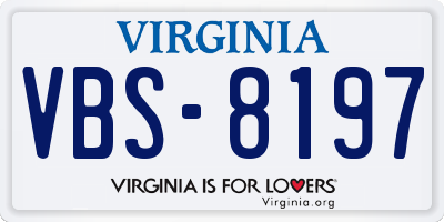 VA license plate VBS8197