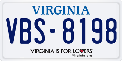 VA license plate VBS8198