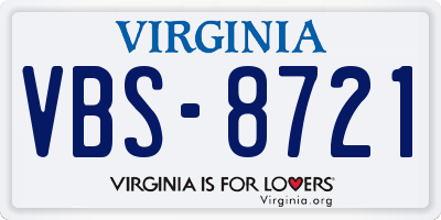 VA license plate VBS8721