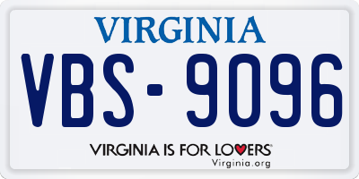 VA license plate VBS9096