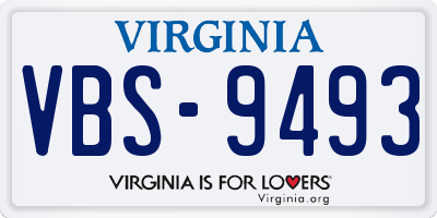 VA license plate VBS9493