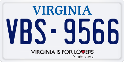 VA license plate VBS9566