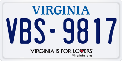 VA license plate VBS9817