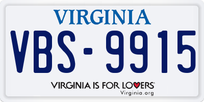 VA license plate VBS9915