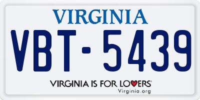 VA license plate VBT5439