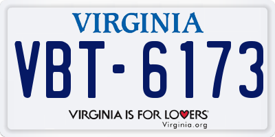 VA license plate VBT6173