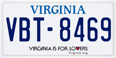 VA license plate VBT8469