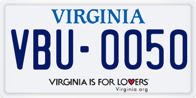 VA license plate VBU0050