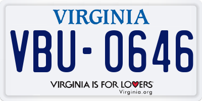VA license plate VBU0646