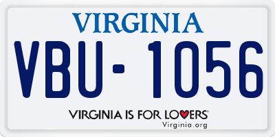 VA license plate VBU1056