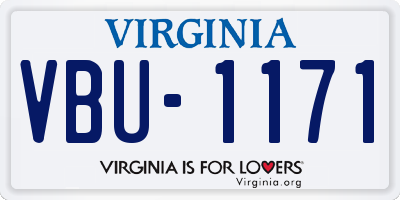 VA license plate VBU1171