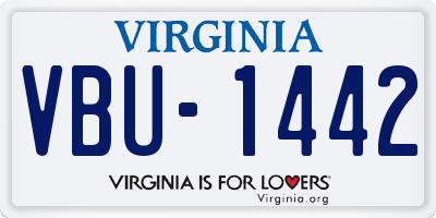 VA license plate VBU1442
