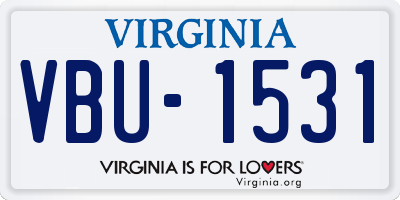 VA license plate VBU1531