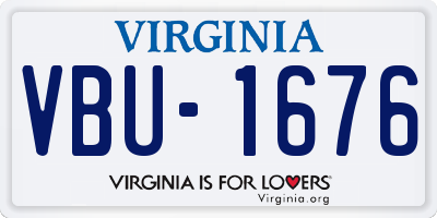 VA license plate VBU1676