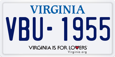 VA license plate VBU1955