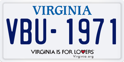 VA license plate VBU1971