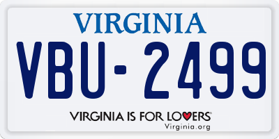 VA license plate VBU2499