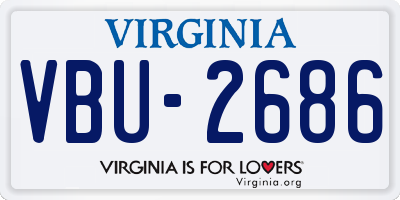 VA license plate VBU2686