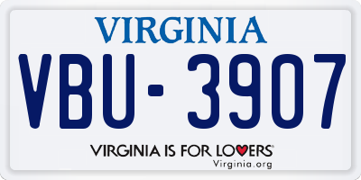 VA license plate VBU3907