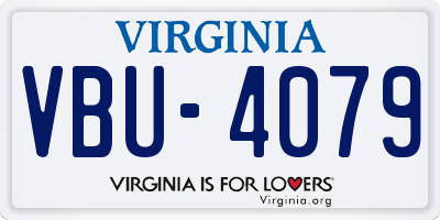 VA license plate VBU4079