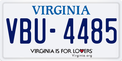 VA license plate VBU4485