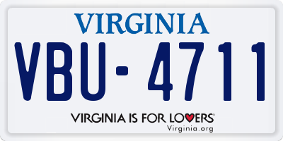 VA license plate VBU4711