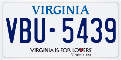 VA license plate VBU5439