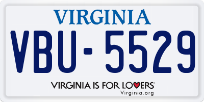 VA license plate VBU5529