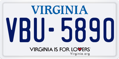 VA license plate VBU5890