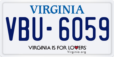 VA license plate VBU6059