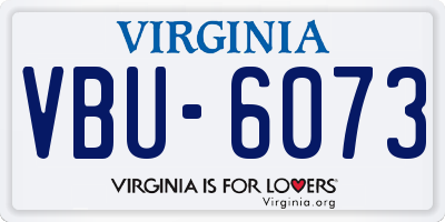 VA license plate VBU6073