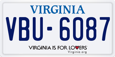 VA license plate VBU6087