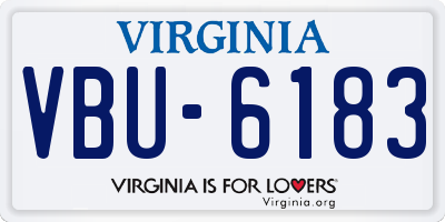 VA license plate VBU6183