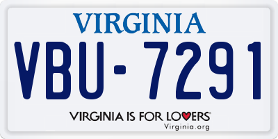 VA license plate VBU7291